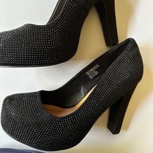 Torrid glass rhinestone platform heels, black